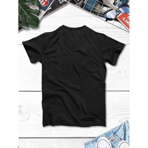 New Shein Manfinity Homme Men's Tee Paris Print in Black - Size Large - Picture 2 of 5